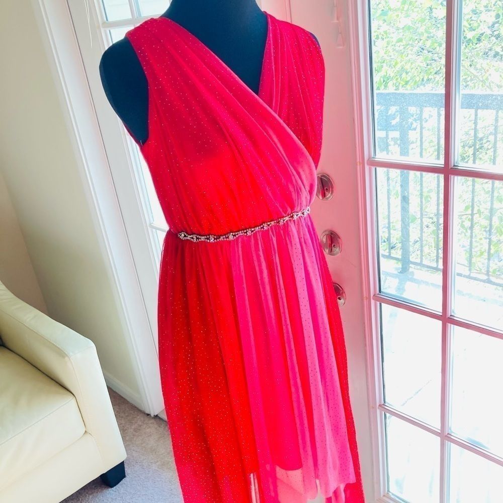 Love, Jayne Pink Organza Sparkle Dress Girl Size 10
